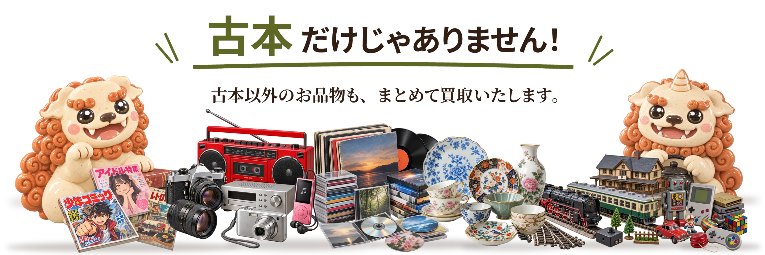 古本だけじゃありません！古本以外のお品物も、まとめて買取いたします。